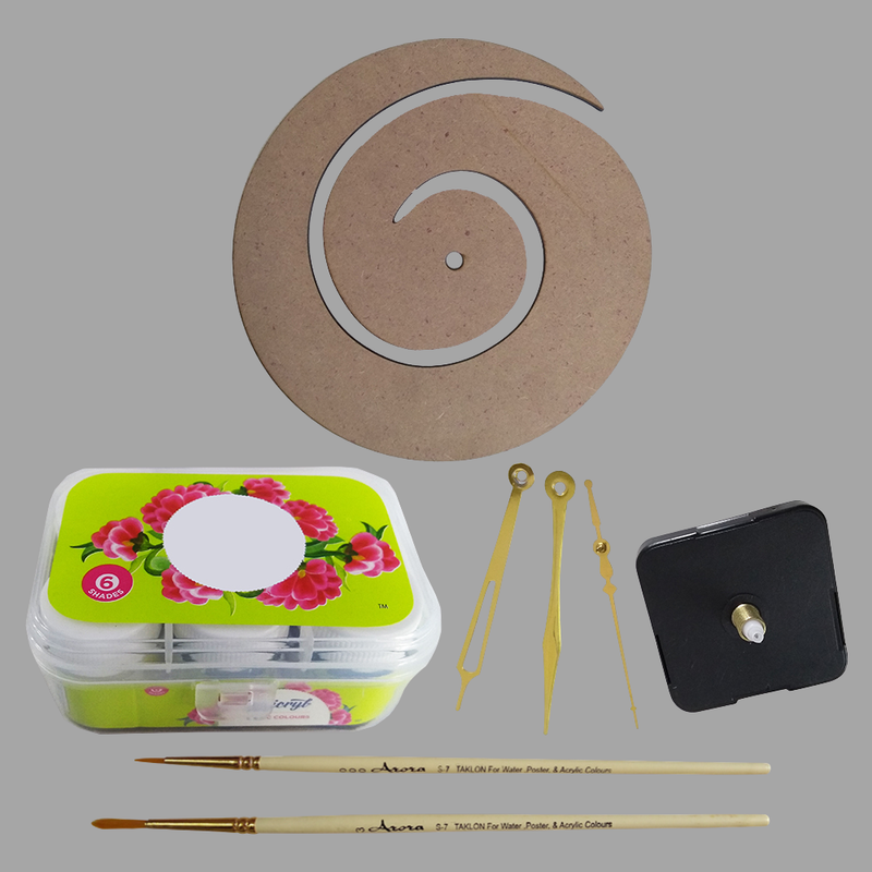 Kalamkari on Spiral Clock DIY Kit