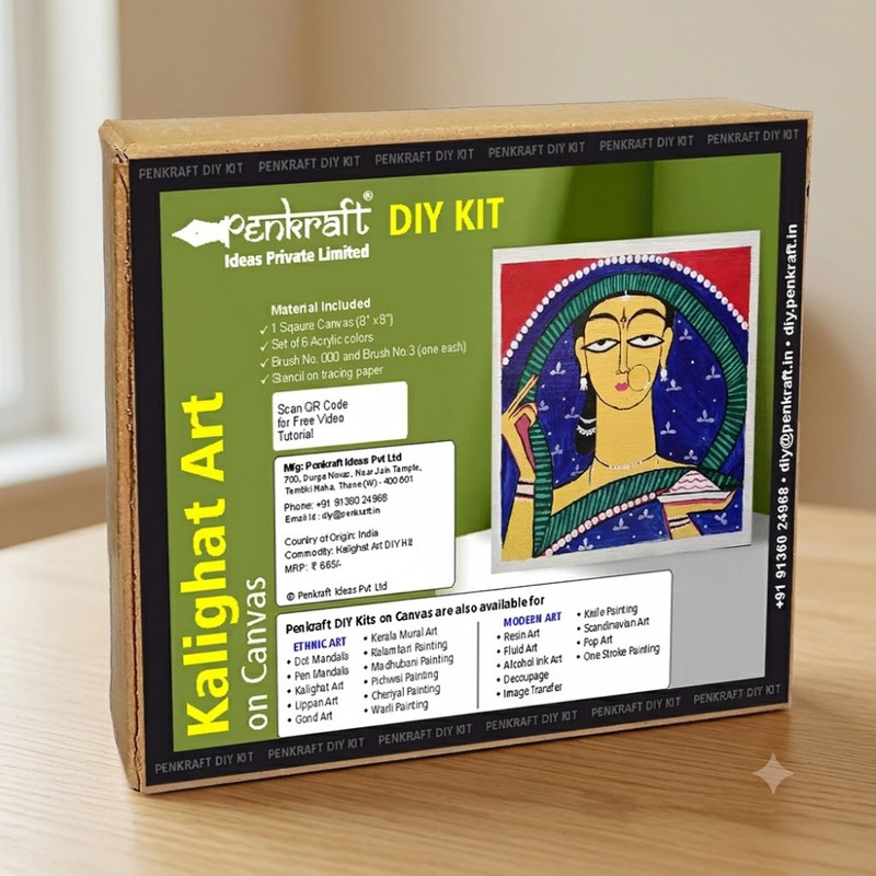 Kalighat Art on Canvas DIY Kit