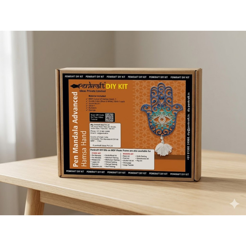 Pen Mandala Advanced art Hamsa Hand DIY kit | Free video tutorial
