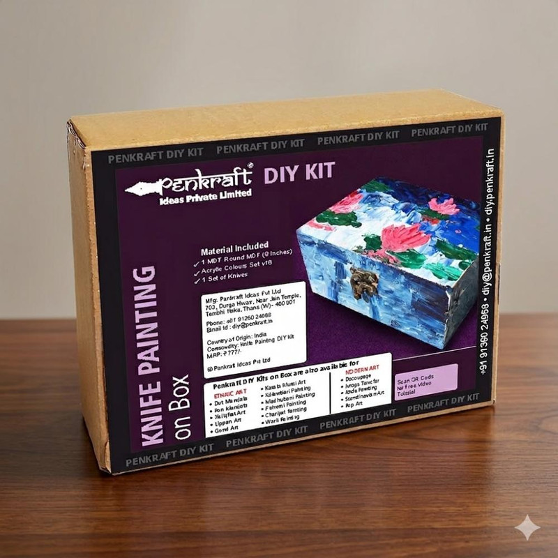 Knife Painting on MDF Box DIY Kit