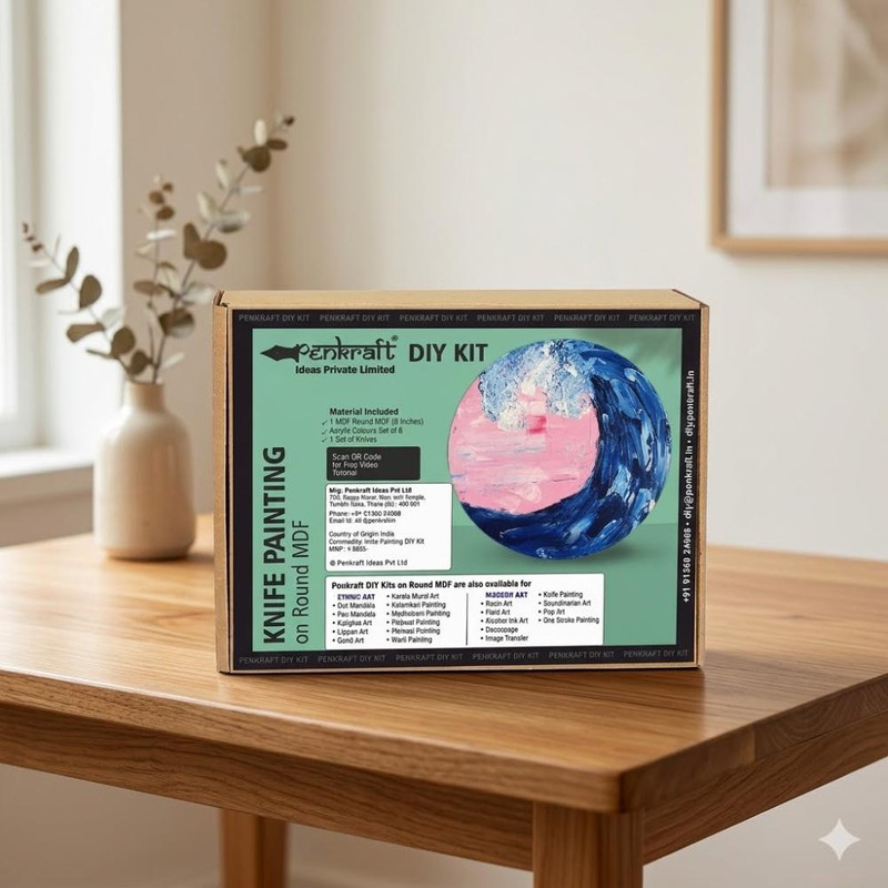Knife Painting on Round MDF DIY Kit