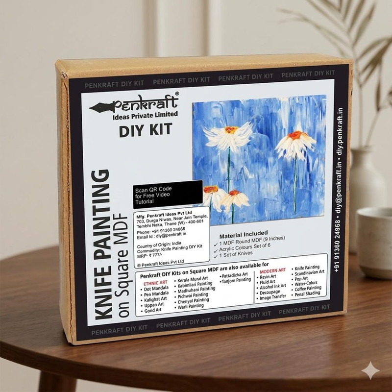 Knife Painting on MDF Square Board DIY Kit