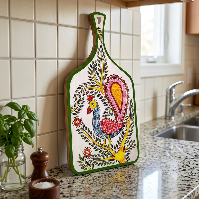 Madhubani Painting on Chopping Board DIY Kit