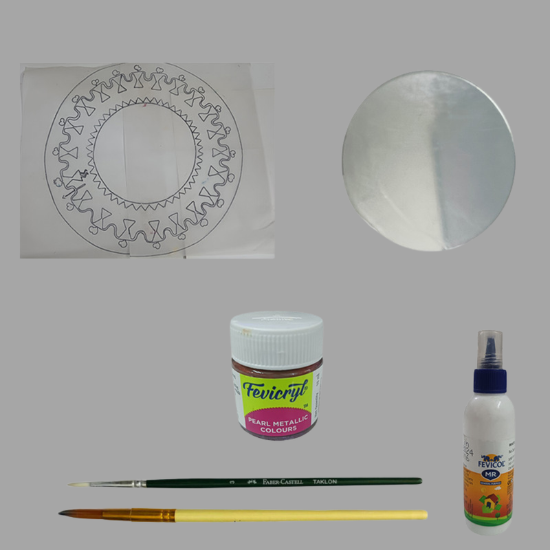 Madhubani Painting on Chopping Board DIY Kit