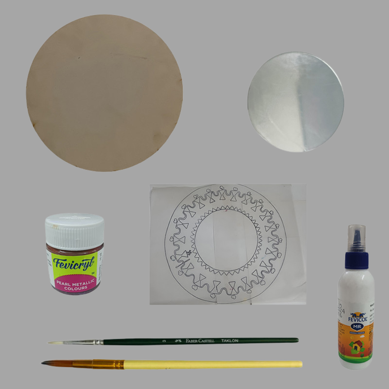 Madhubani Painting on Chopping Board DIY Kit