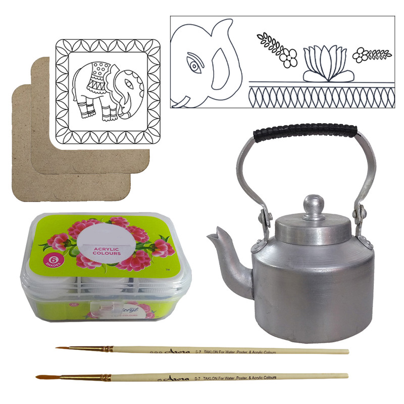 Madhubani Painting on Kettle DIY Kit