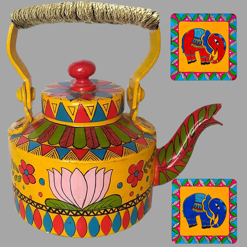 Madhubani Painting on Kettle DIY Kit