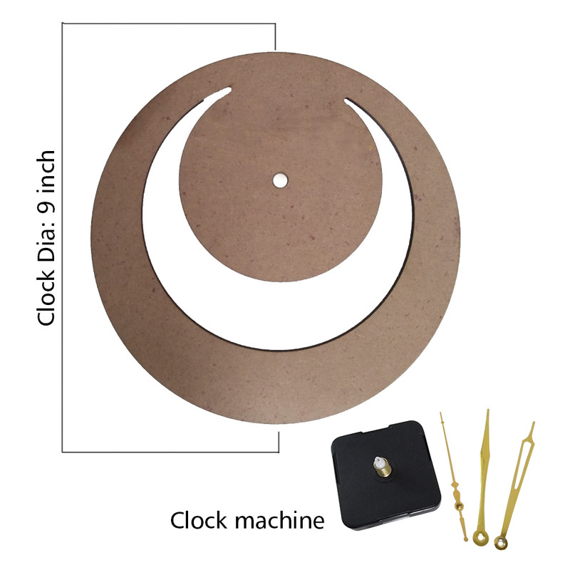 Madhubani Painting on Moon Clock DIY Kit