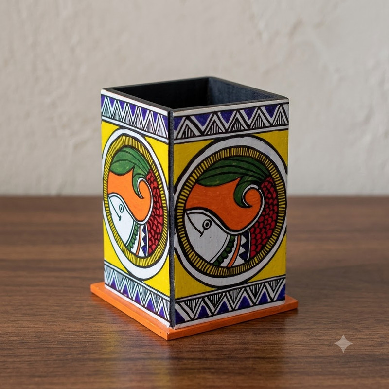 Madhubani Painting on Pen Stand DIY Kit