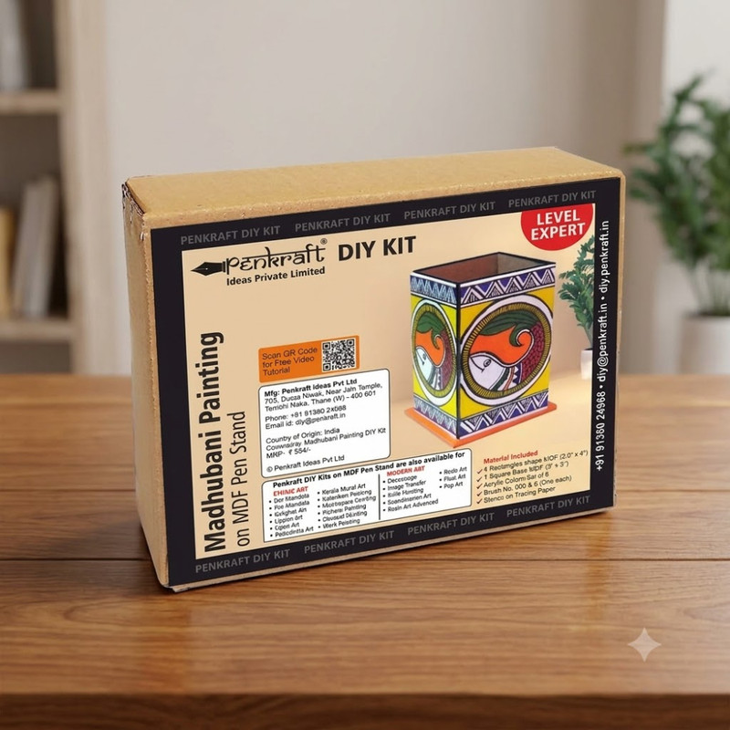 Madhubani Painting on Pen Stand DIY Kit