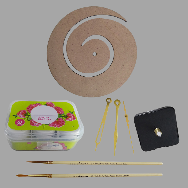 Madhubani Painting on Spiral Clock DIY Kit