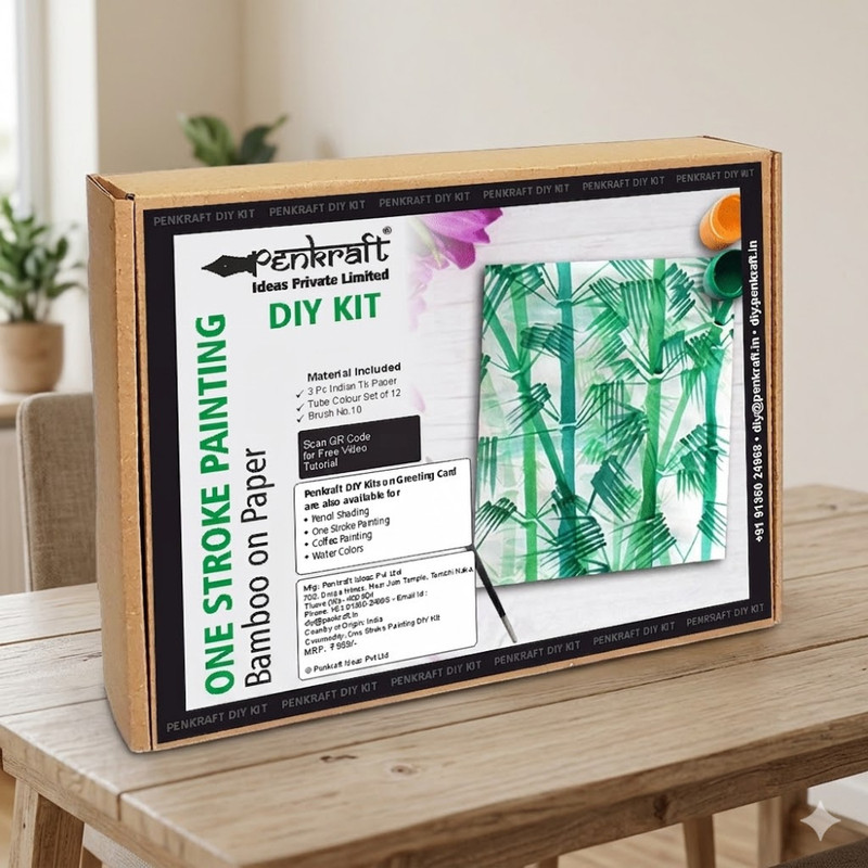 One Stroke Painting on Paper DIY Kit Bamboo