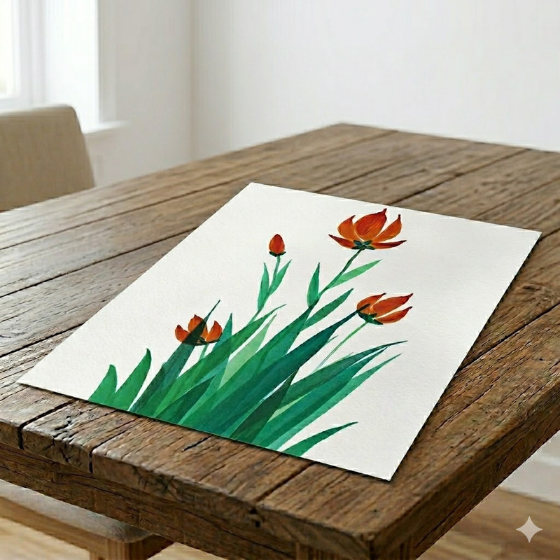 One Stroke Painting on Paper DIY Kit Multi Color Flowers