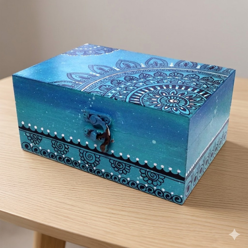 Pen Mandala on MDF Box DIY Kit