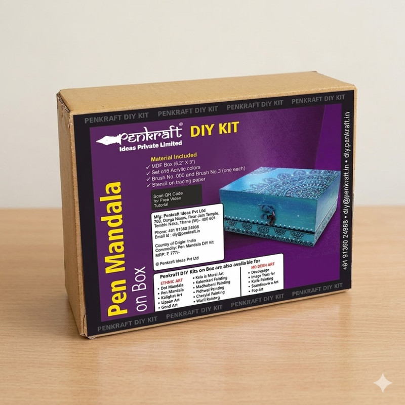 Pen Mandala on MDF Box DIY Kit