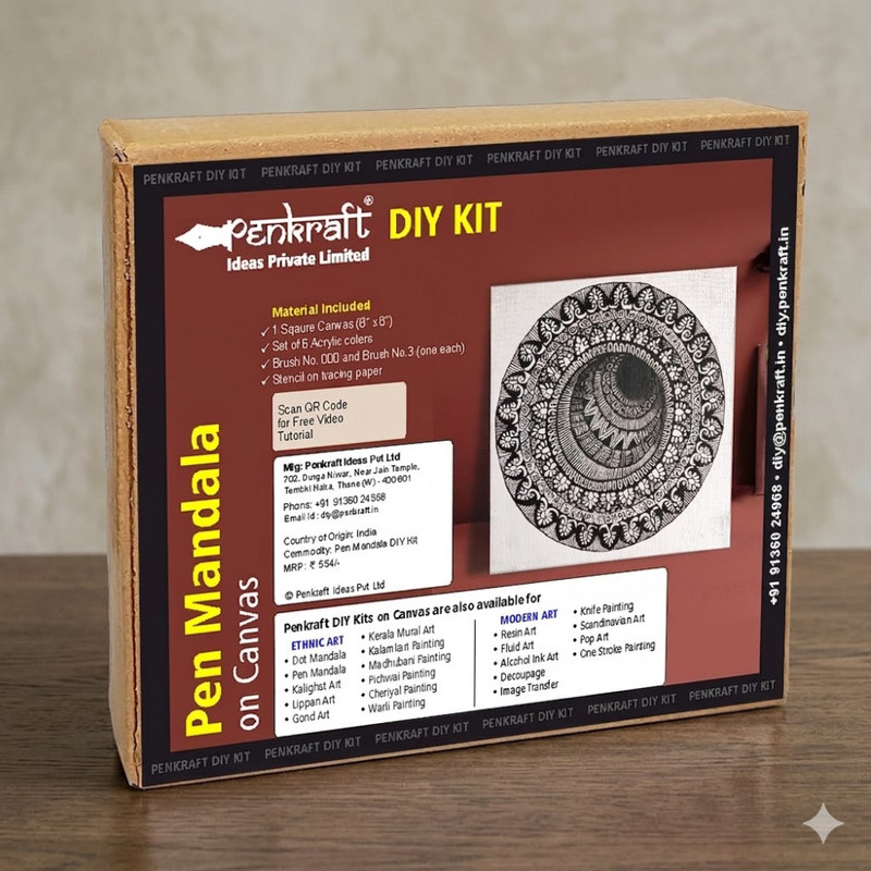 Pen Mandala on Canvas DIY Kit 