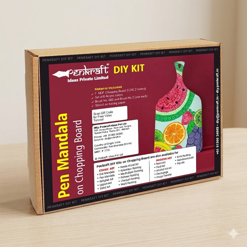 Pen Mandala on MDF Chopping Board DIY Kit