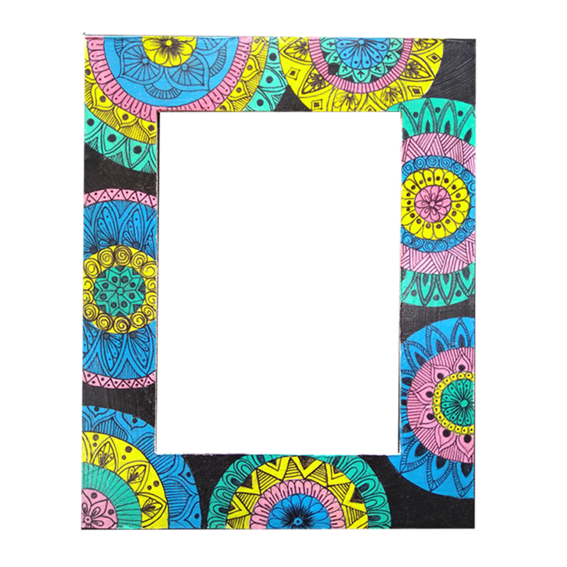 Pen Mandala on MDF Photo Frame DIY Kit
