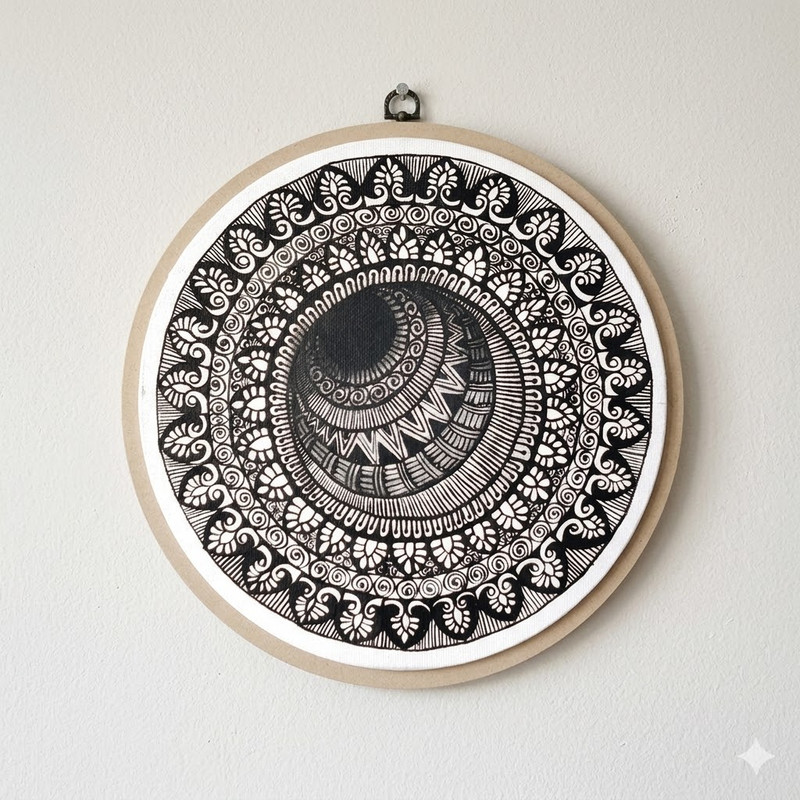 Pen Mandala on MDF Square Board DIY Kit