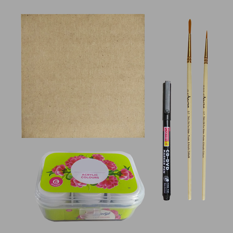 Pen Mandala on MDF Square Board DIY Kit