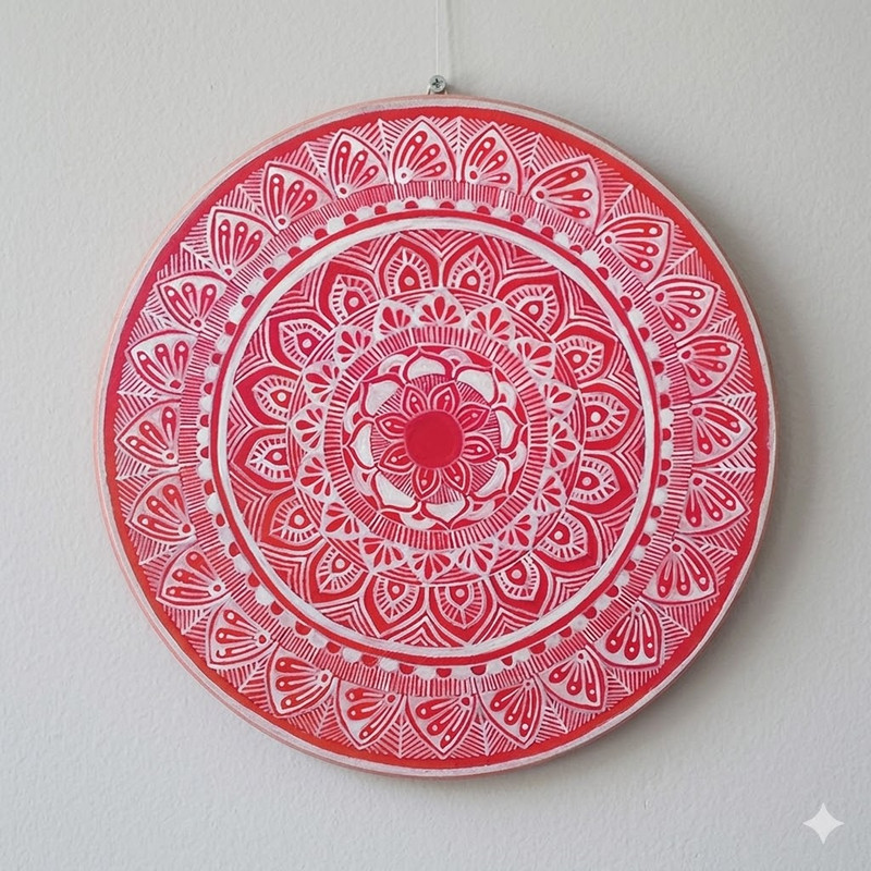 Pen Mandala On Round MDF DIY Kit 