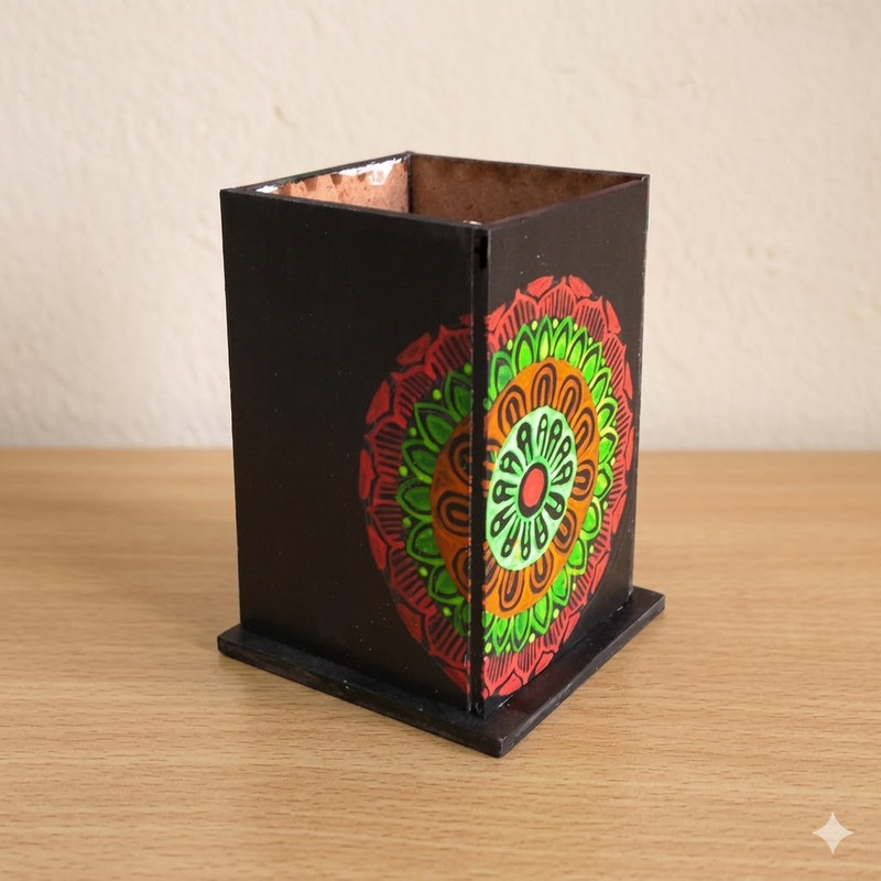 Pen Mandala on MDF Pen Stand DIY Kit