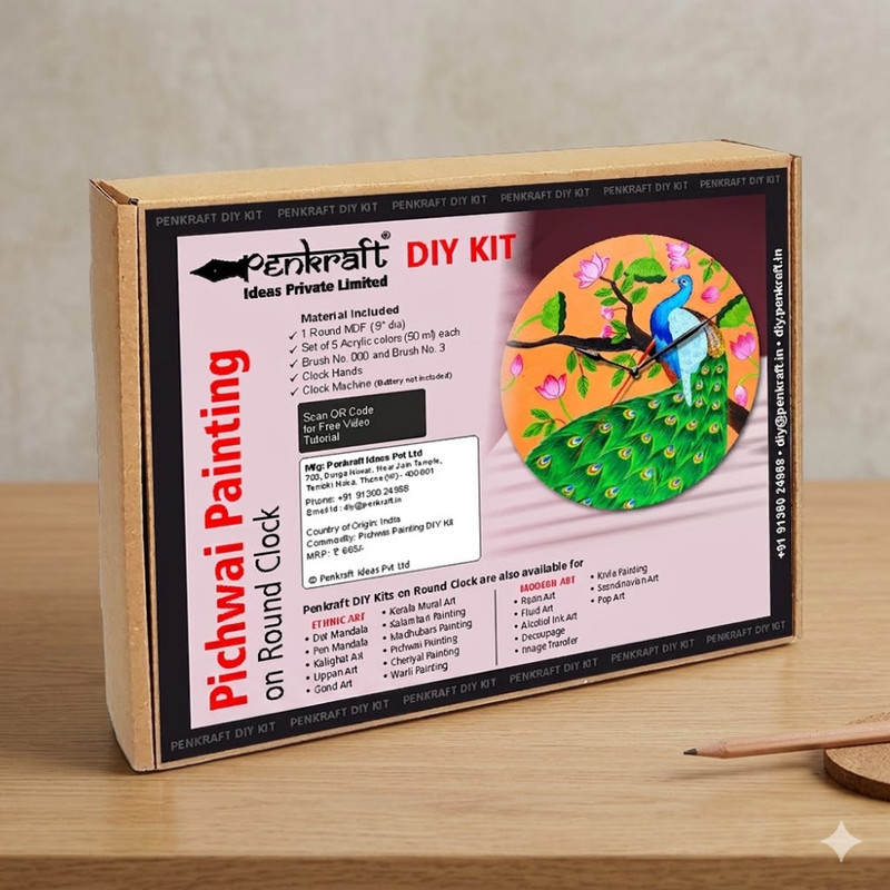 Pichwai Painting On Round MDF DIY Kit 