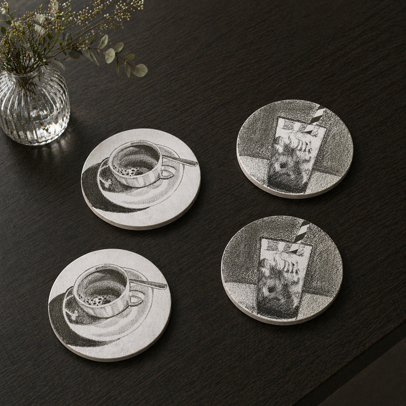 Pencil Shading on Round Coasters Diy Kit 