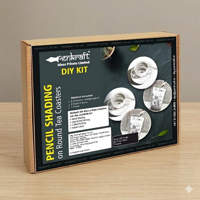 Pencil Shading on Round Coasters Diy Kit 
