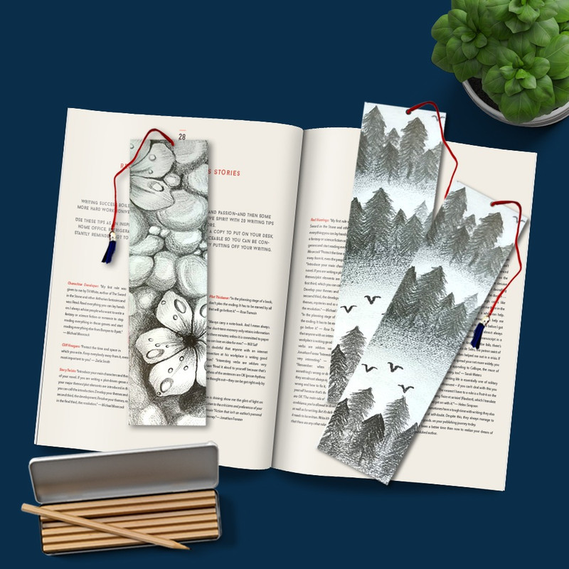 Pencil Shading on Book Marks  Diy Kit 