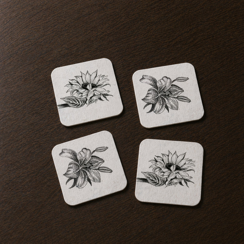 Pencil Shading on Square Coasters Diy Kit 