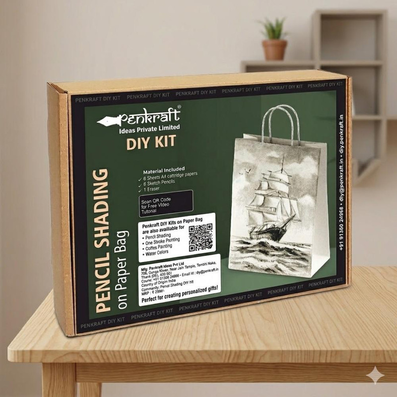 Pencil Shading on  Paper Bag  Diy Kit 
