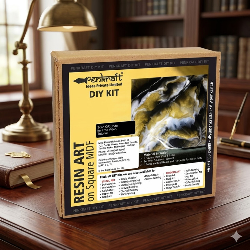 Resin Art on MDF Square Board DIY Kit