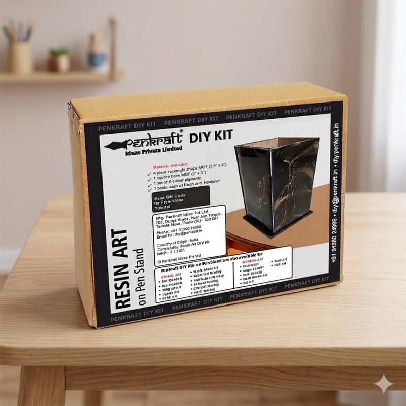 Resin Art on MDF Pen Stand DIY Kit
