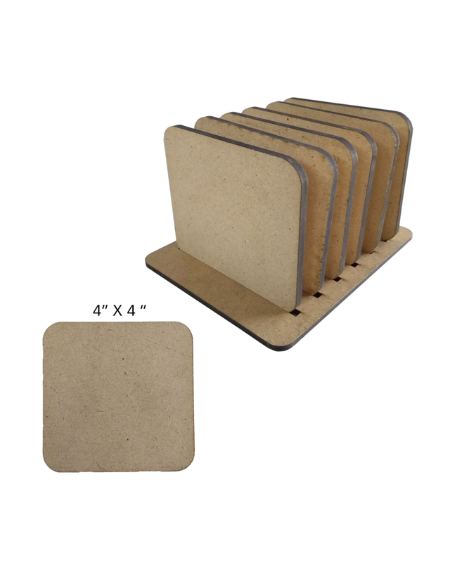 Resin Art on Square Tea Coasters with Stand DIY Kit