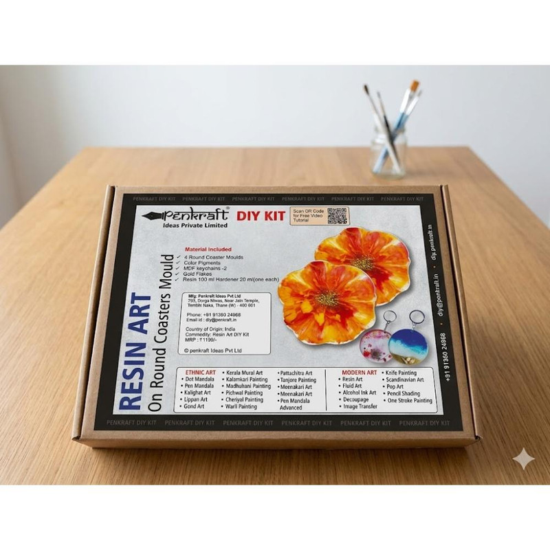 Resin Art with Round Coaster Moulds DIY Kit 