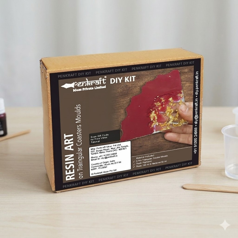 Resin Art with Triangle Coaster Moulds DIY Kit 