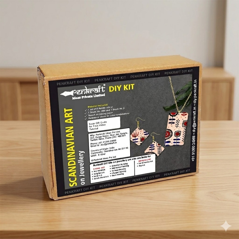 Scandinavian Art on MDF Jewellery DIY Kit 