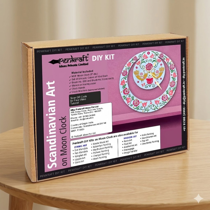 Scandinavian Art on Moon Clock DIY Kit 