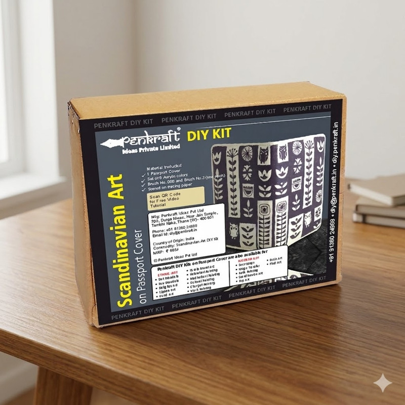 Scandinavian Art on Passport Cover DIY Kit 