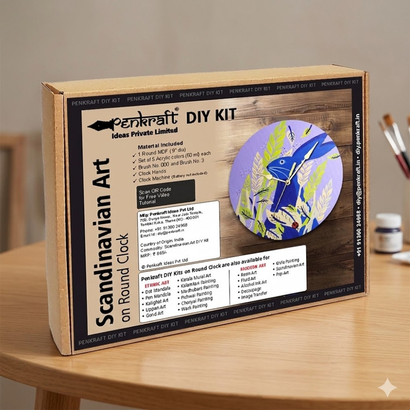 Scandinavian Art on Round Clock DIY Kit 