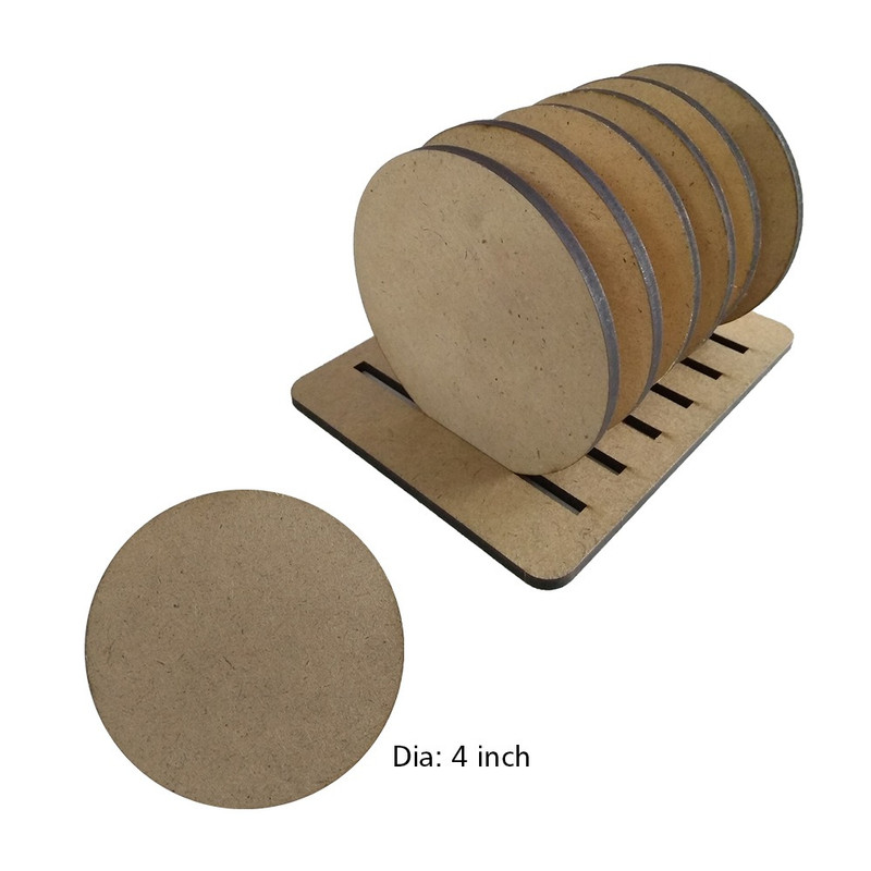 Scandinavian Art on Round Coasters with Stand DIY Kit 