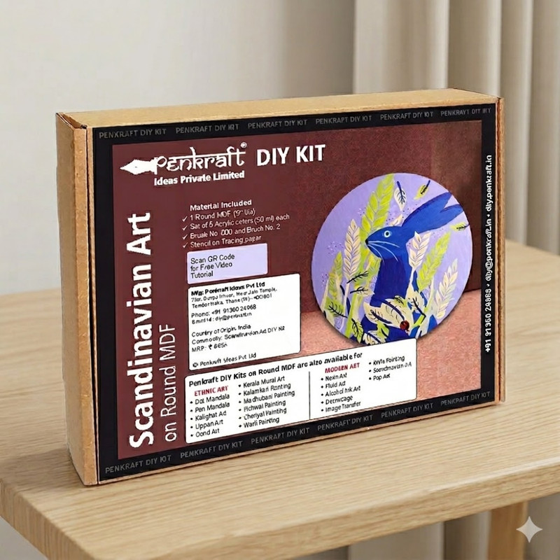 Scandinavian Art On Round MDF DIY Kit 