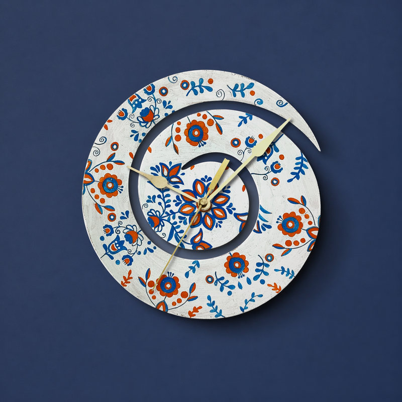 Scandinavian Art on Spiral Clock DIY Kit 