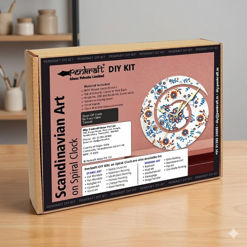Scandinavian Art on Spiral Clock DIY Kit 