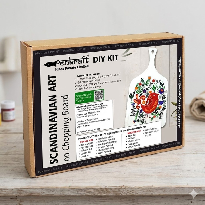Scandinavian Art on Chopping Board DIY Kit 