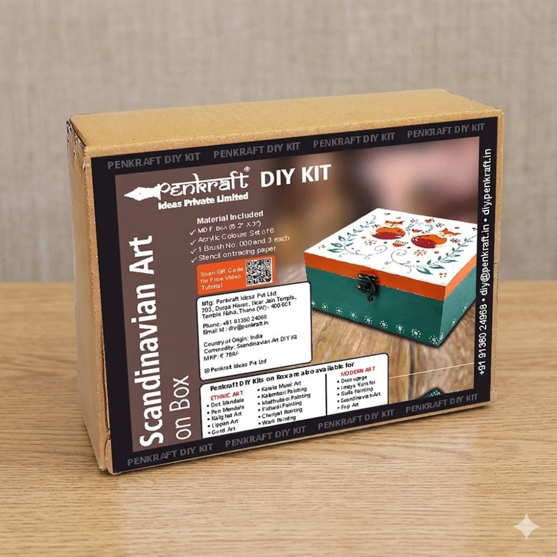 Scandinavian Art on MDF Box DIY Kit 