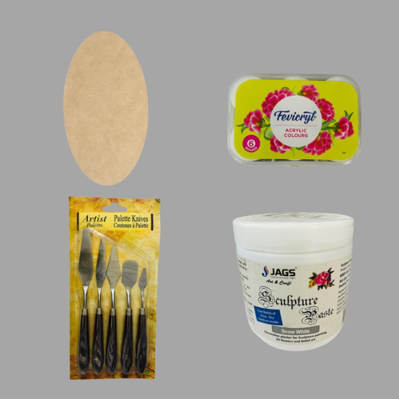 Penkraft Sculpture Paste Art on Wall Décor DIY Kit | Complete DIY Craft Kit for Beginners & Hobby Artists