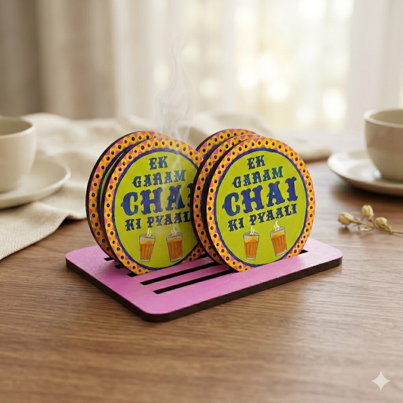 Pop Art on Round Tea Coasters with stand DIY Kit