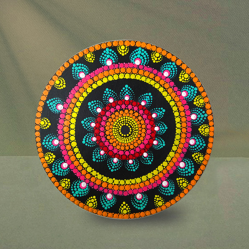 Dot Mandala On Round MDF DIY Kit 